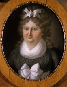 Portret van een vrouw met een lint in haar haar door German School
