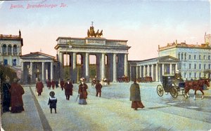 Ansichtkaart van de Brandenburger Tor in Berlijn, voor 1914