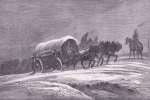 Pruisische veldpost in de sneeuw, Cassells Geschiedenis van de Oorlog tussen Frankrijk en Duitsland gepubliceerd door Cassell and Company Limited, ca. 1890 door German School