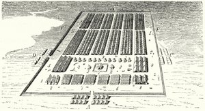 Romeins legerkamp (gravure)