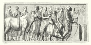 Romeinse processie met offerdieren door German School