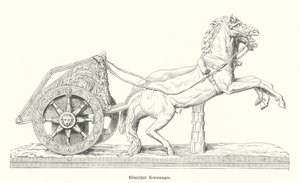 Romeinse racewagen (gravure) door German School