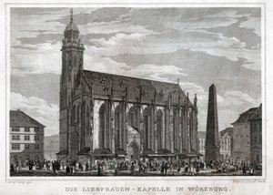 Sint-Maria van Würzburg (gravure, ca. 1850)
