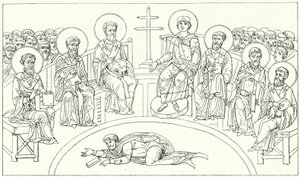 Tweede Concilie van Nicea, 787 (gravure)