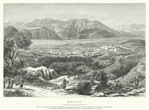 Sparta, Oud-Griekenland (gravure) door German School