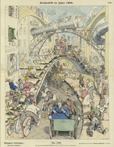 Straatscène in het Jaar 1900 door German School
