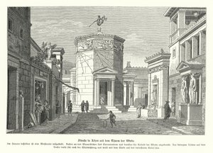 Straat en de Toren der Winden in Athene, Oud Griekenland door German School