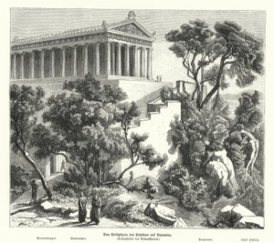 Tempel van Poseidon, Kalaureia, Griekenland, waar Demosthenes toevlucht zocht voordat hij in 322 v.Chr. vergif nam door German School