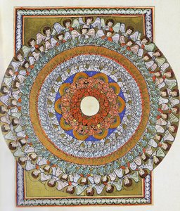 Het Koor van Engelen. Miniatuur uit Liber Scivias door Hildegard van Bingen, ca.1175 door German School