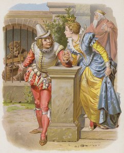 De slimme kleine kleermaker (Vom Klugen Schneiderlein) (chromolitho)