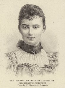 De Hertogin Alexandrina Augusta van Mecklenburg-Schwerin