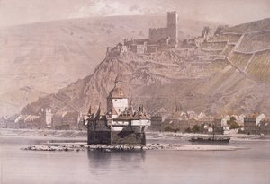Het eilandfort van Pfalzgrafenstein en Schloss Gutenfels bij Kaub door German School