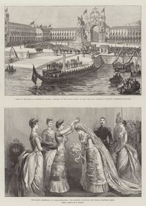 Het koninklijk huwelijk in Charlottenburg (gravure) door German School