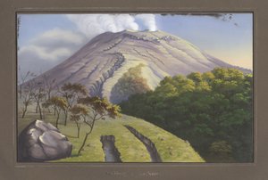 De zuidkant van de top van Merapi gezien vanaf een hoogte van 5231 voet, september 1836, pl.VII, uit Topographischer und naturwissenschaftlicher Atlas zur Reise durch Java, door Dr. Fr. Junghuhn, Magdebur