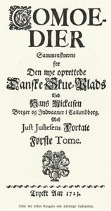 Titelpagina van Deense-Noorse toneelschrijver, filosoof en historicus Ludvig Holberg