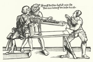 Behandeling van een soldaat met een gewonde arm door German School