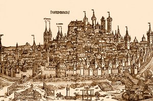 Gezicht op Nurnburg, uit de 