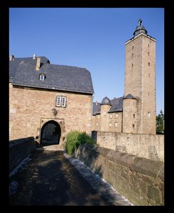 Uitzicht op kasteel Steinau door German School