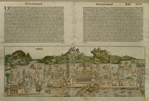 Zicht op Venetië, illustratie uit de Liber Chronicarum door Hartmann Schedel (1440-1514) gepubliceerd in Neurenberg, 1493 door German School