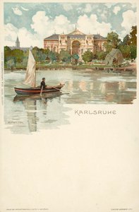 Uitzicht op de stad Karlsruhe in Duitsland door German School