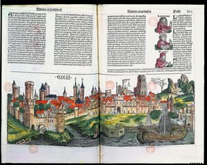 Uitzicht op de stad Keulen, uit de Kroniek van Neurenberg door Hartmann Schedel, 1493 door German School