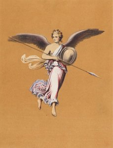Muurschildering uit Pompeii, Italië (kleurenlitho) door German School