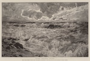 Golven, Einsamor Strand (litho) door German School