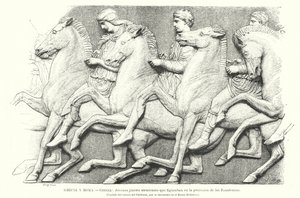 Jonge Atheense ruiters, kopie van een deel van het Parthenon-fries uit Athene, oud Griekenland door German School