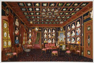 Conversatiesalon in Villa Lazarovich, Triëst-residentie van Maximiliaan van Habsburg (1832-1867) door Germano Prosdocimi
