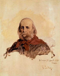 Italiaanse eenheid: portret van Giuseppe Garibaldi (1807-1882), Italiaanse patriot door Gerolamo Induno