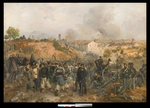 De val van Palestro, 30 mei 1859 door Gerolamo Induno