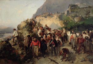 De gewonde Garibaldi (1807-82) in de Aspromonte Bergen