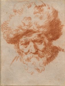 Een allegorie van de winter: Hoofd van een oude man met een bontmuts door Gerrit Adriaensz (attr.to) Berckheyde