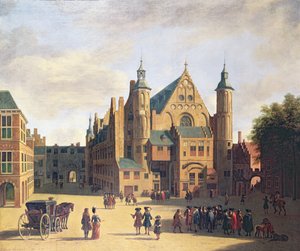 Een stadsplein in Haarlem