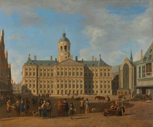 Het stadhuis op de Dam in Amsterdam door Gerrit Adriaenszoon Berckheyde