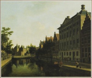 Gezicht op de Kloveniersburgwal met de Waag en het Trippenhuis, Amsterdam