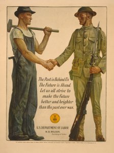 Het verleden ligt achter ons, de toekomst ligt voor ons. Laten we allemaal streven om de toekomst beter en helderder te maken dan het verleden ooit was, 1918 door Gerrit Albertus Beneker