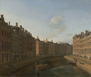 Gezicht op de Gouden Bocht in de Herengracht vanuit het Oosten door Gerrit Berckheyde