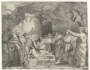 Opwekking van Lazarus door Gerrit Bleker