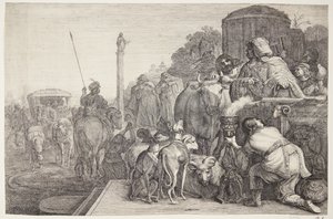 Paulus en Barnabas in Lystra door Gerrit Claesz. Bleker