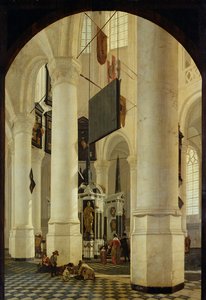 Interieur van de Nieuwe Kerk in Delft met het graf van Willem de Zwijger, 1650 door Gerrit Houckgeest