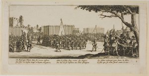 Rekrutering van troepen, plaat twee uit De grote ellende van de oorlog