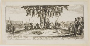 De ophanging, plaat elf uit De grote ellende van de oorlog door Gerrit Lucasz van Schagen