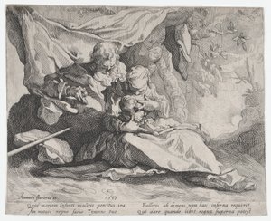 De rust tijdens de vlucht naar Egypte, 1593 door Gerrit Pietersz Sweelink