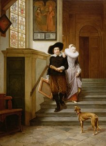 Frans Hals (1580-1666) en zijn vrouw Lysbeth Reyniersdr door Gerrit Postma