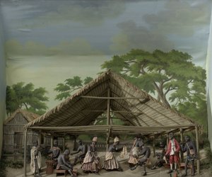 Diorama van een Du, Dansviering op de Plantage door Gerrit Schouten