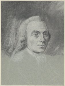 Zelfportret van Gerrit Zegelaar, met pruik door Gerrit Zegelaar