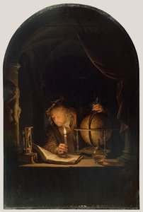 Astronoom bij kaarslicht door Gerrit Dou