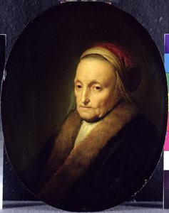 Hoofd van een Oude Vrouw met een Bontkraag, na 1630
