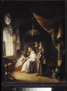 De hydropische vrouw door Gerrit Dou